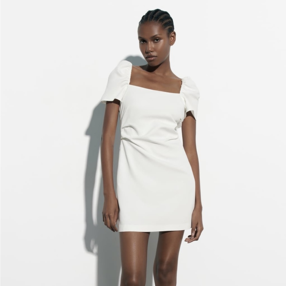 ZARA Linen Blend Short Dress